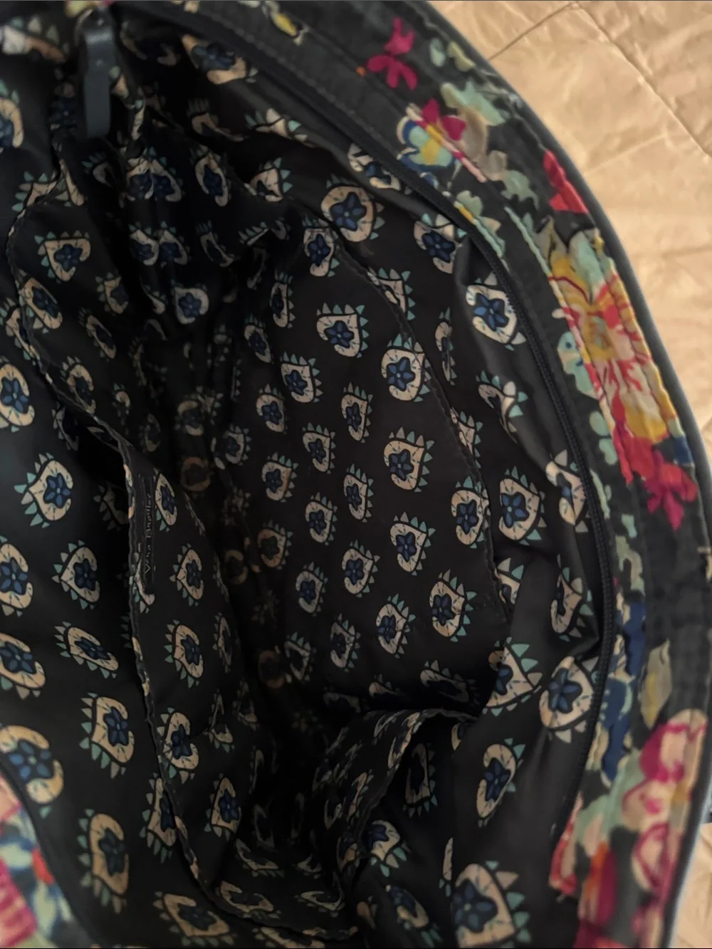 Vera Bradley Quilted Floral  - Navy with Multi florals